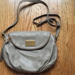 Grey leather bag